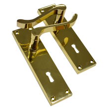 LockMonster Vital Victorian Plate Mounted Scroll Lever Furniture