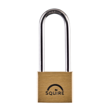 SQUIRE Lion Brass Long Shackle Padlock with Stainless Steel Shackle