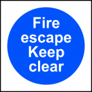 LockMonster `Fire Escape Keep Clear` Sign 100mm x 100mm
